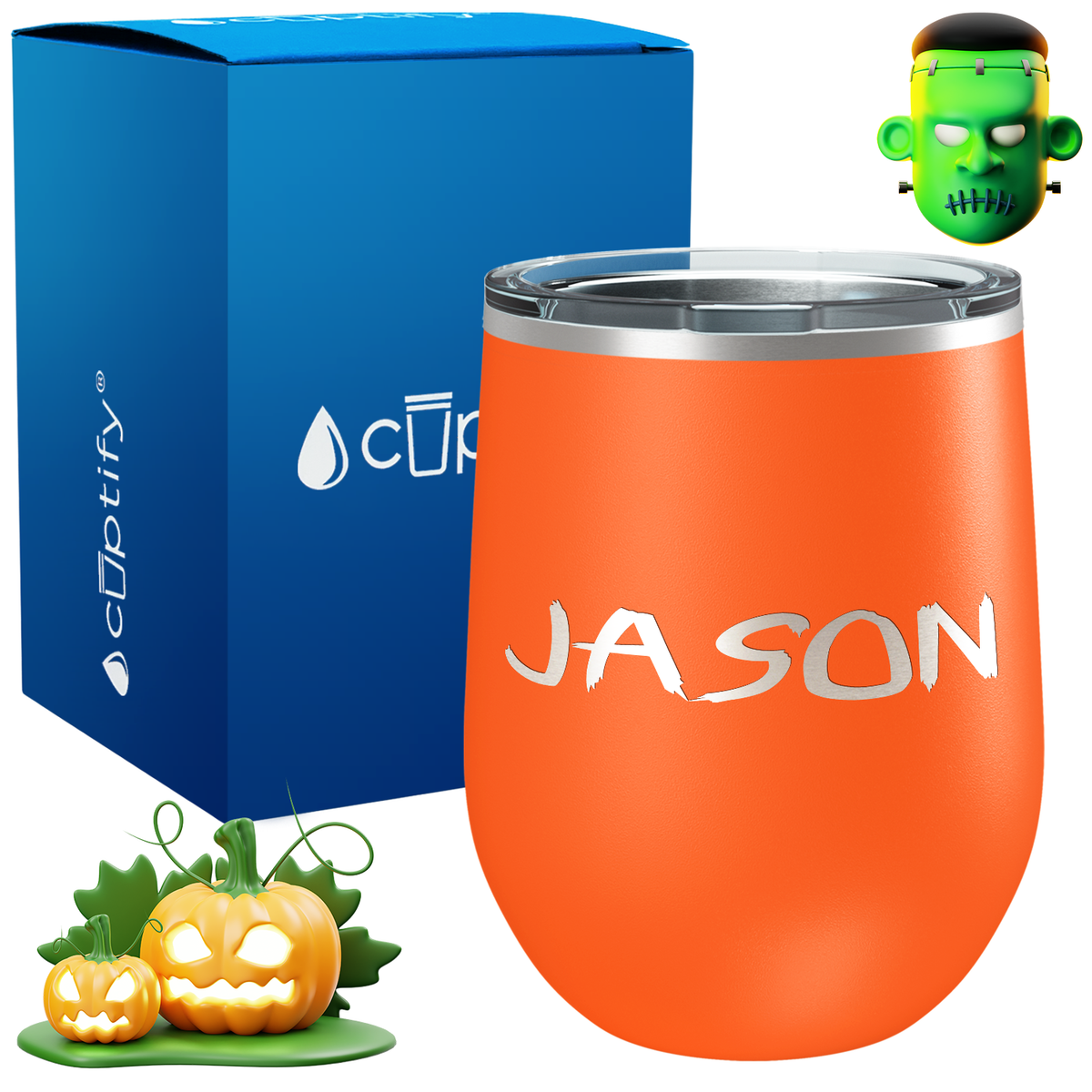 Personalized Scary Style 12oz Halloween Wine Tumbler