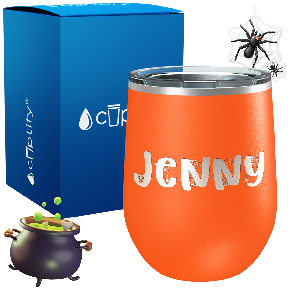 Personalized Spooky Style 12oz Halloween Wine Tumbler
