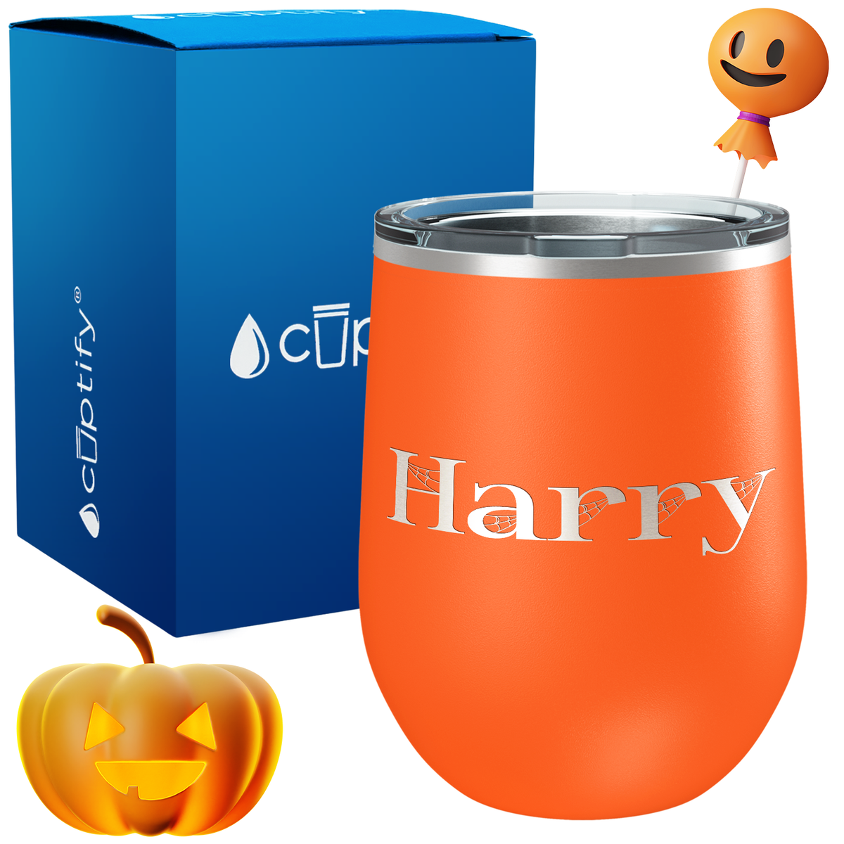 Personalized Wicked Style 12oz Halloween Wine Tumbler