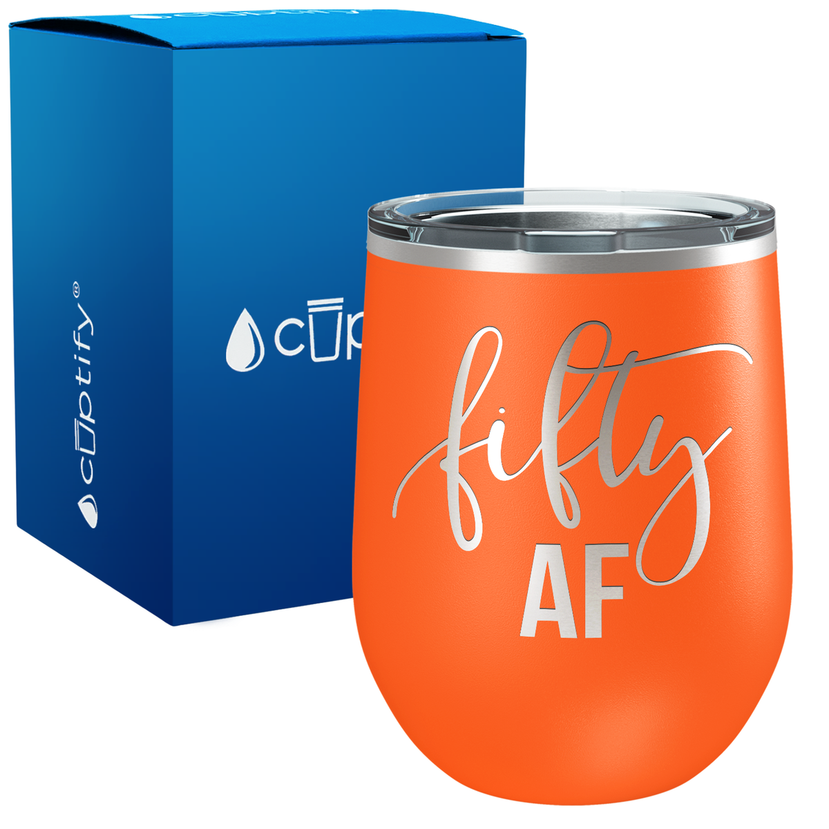 Fifty AF 12oz Birthday Wine Tumbler