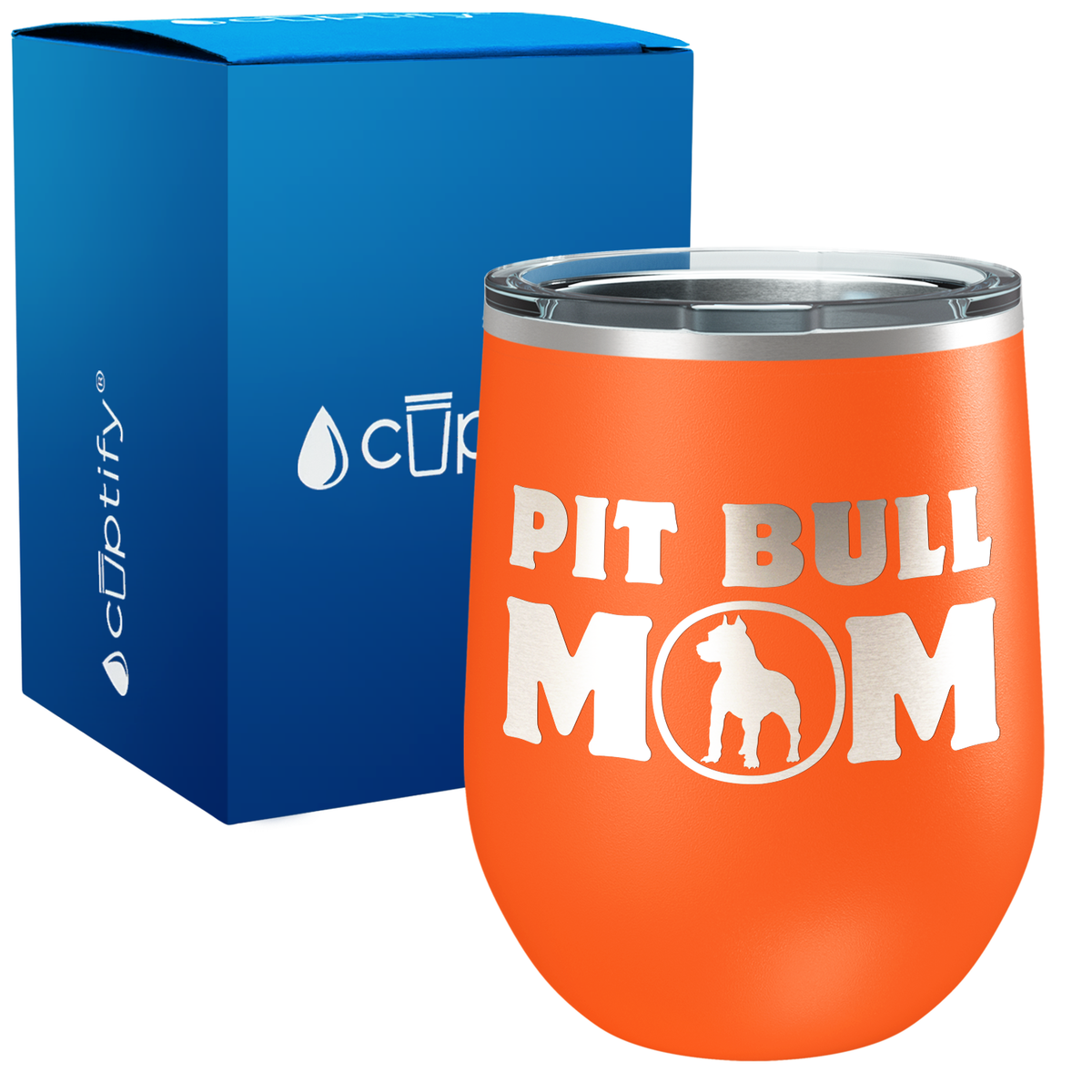 Pit Bull Mom 12oz Dog Wine Tumbler