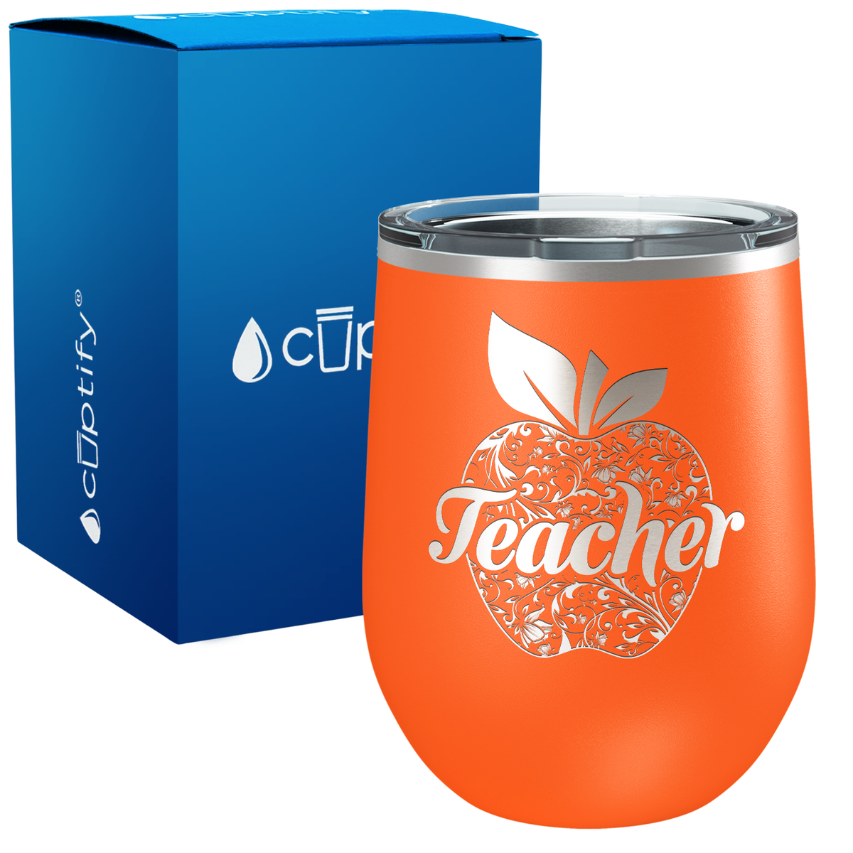 Teacher Apple 12oz Teacher Wine Tumbler