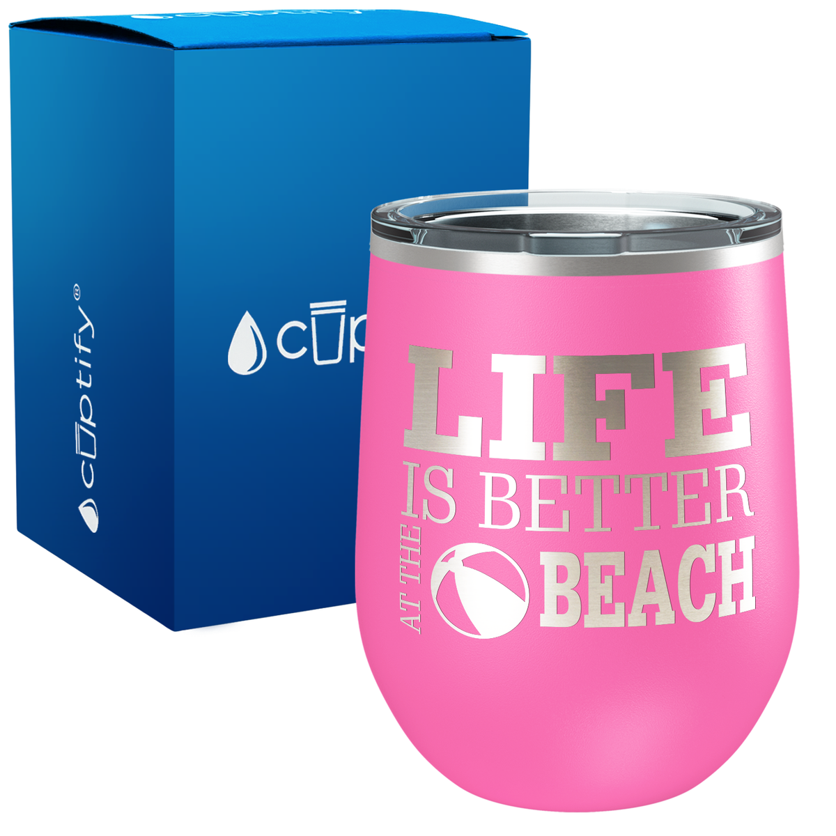 Life is Better at the Beach 12oz Beach Wine Tumbler