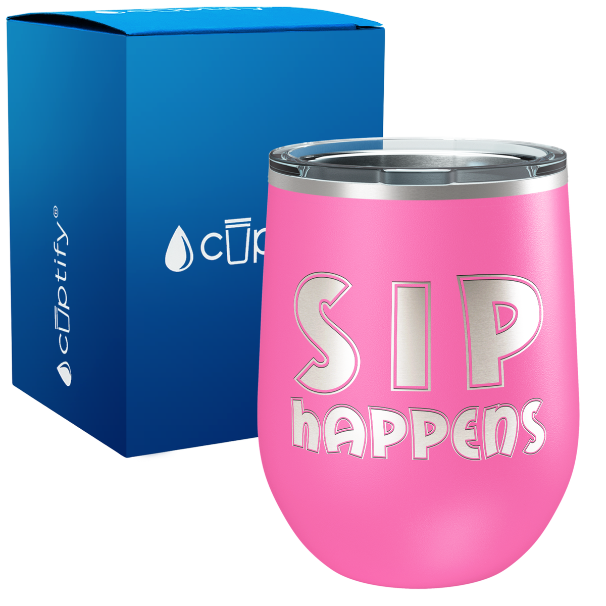 Sip Happens 12oz Funny Wine Tumbler