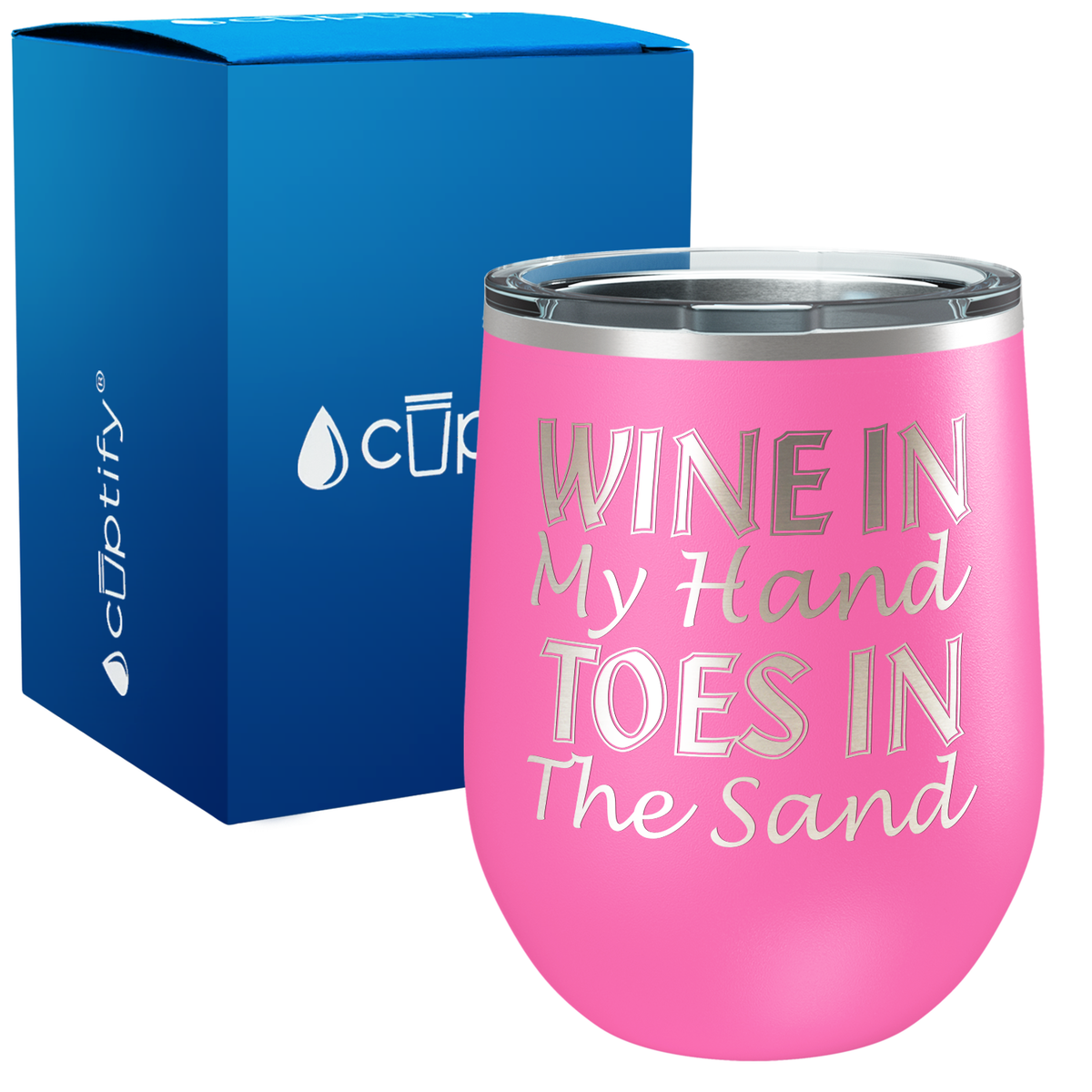 Wine in my Hand Toes in the Sand 12oz Stemless Wine Tumbler