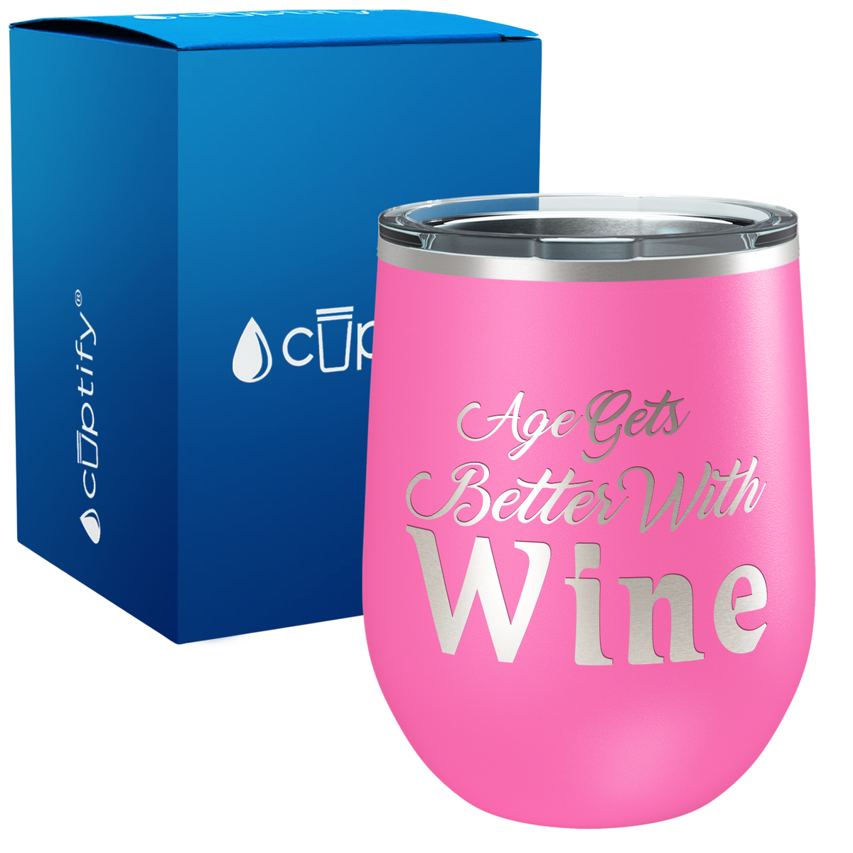 Age Gets Better with Wine 12oz Birthday Wine Tumbler
