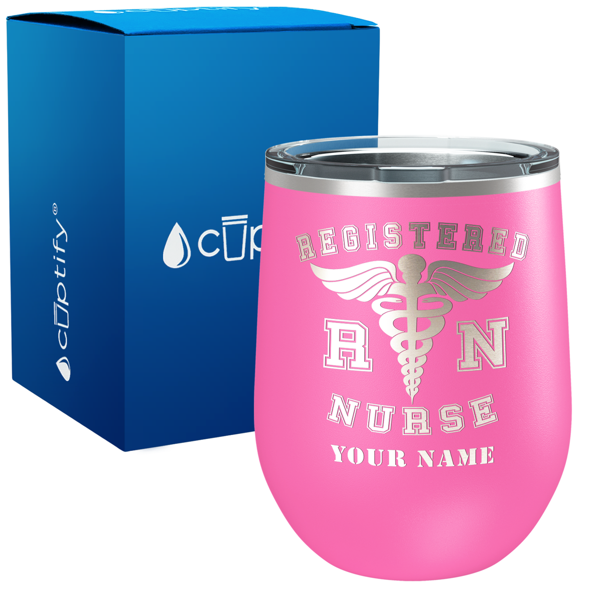 Personalized RN Registered Nurse 12oz Medical Wine Tumbler