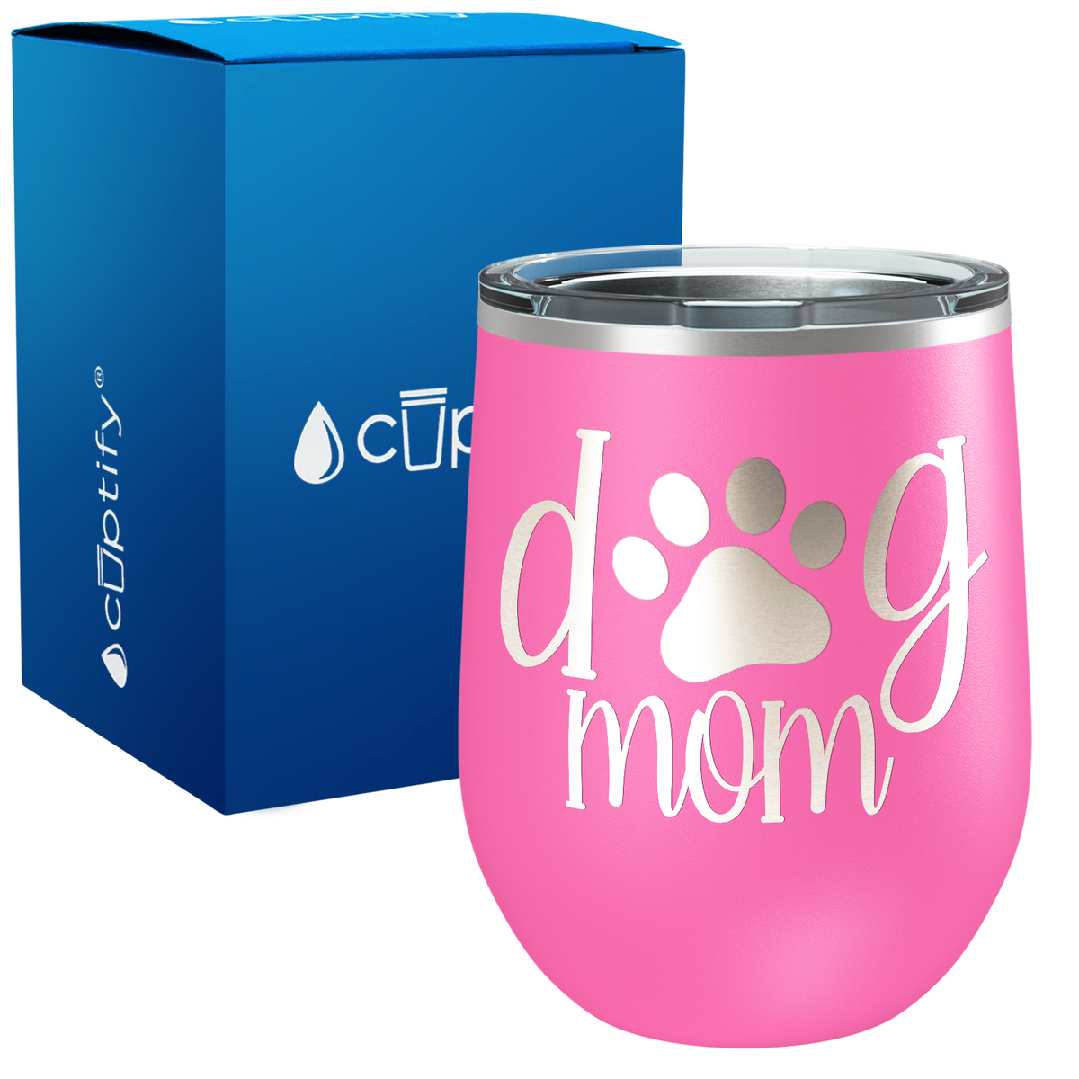 Dog Mom Paw 12oz Dog Wine Tumbler