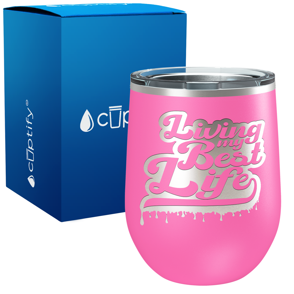Live my Best Life Ink Dripping 12oz Boss Wine Tumbler