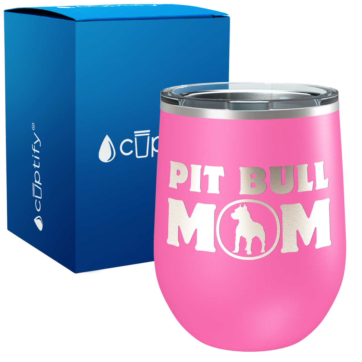 Pit Bull Mom 12oz Dog Wine Tumbler