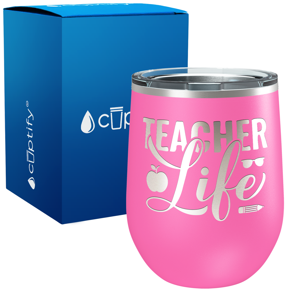 Teacher Life with Pencil 12oz Teacher Wine Tumbler