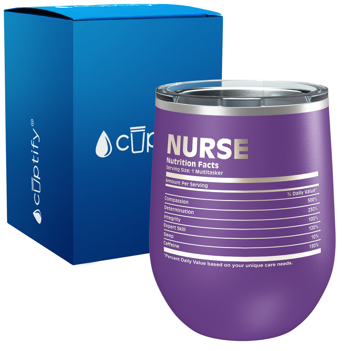 Nurse Nutritional Facts 12oz Nurse Wine Tumbler