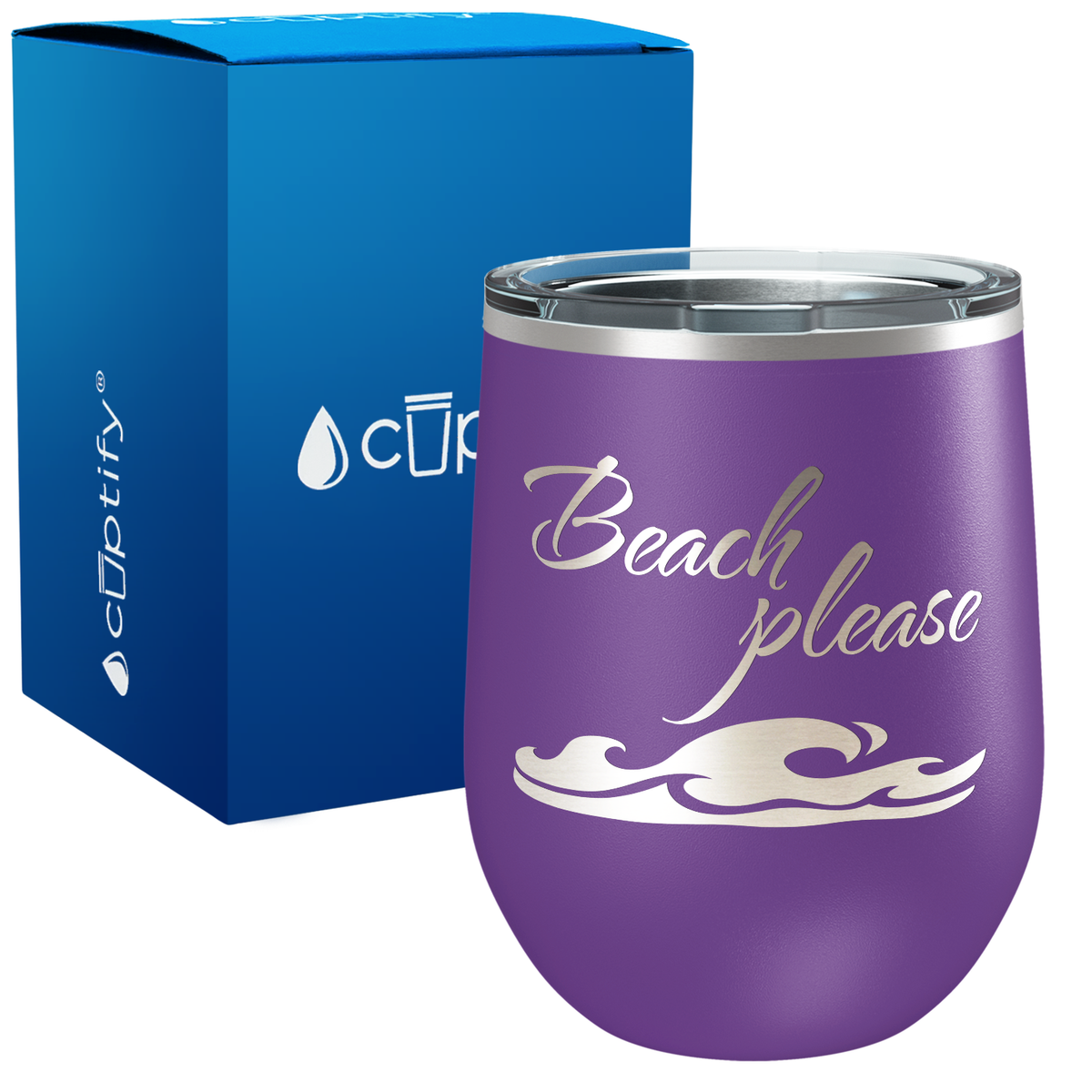 Beach Please 12oz Beach Wine Tumbler