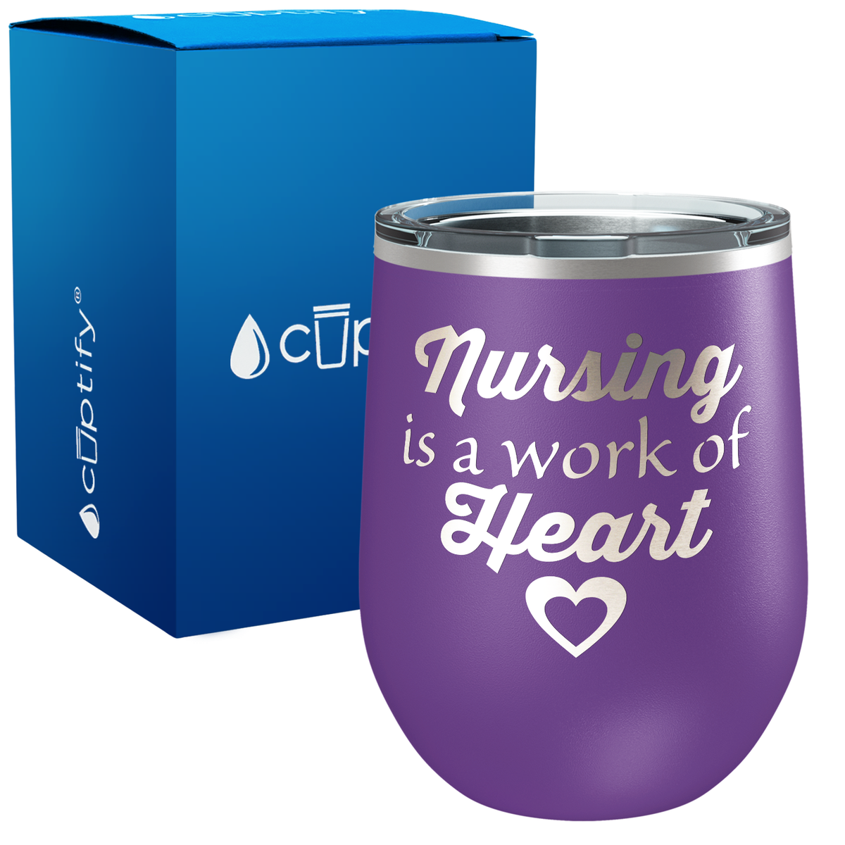 Nursing is a Work of Heart 12oz Nurse Wine Tumbler
