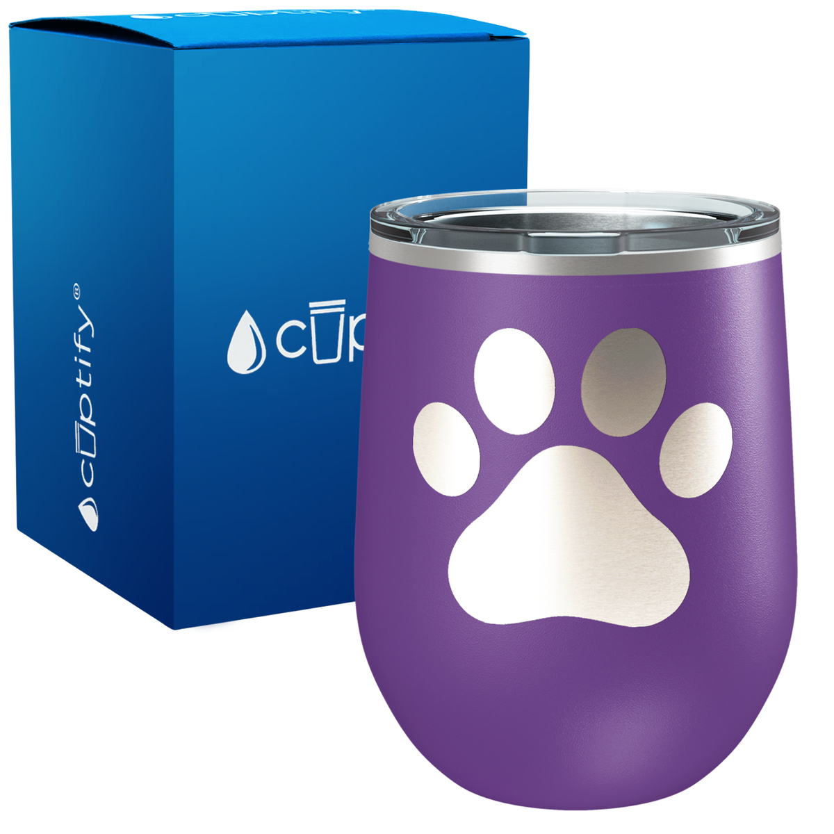 Paw Print 12oz Dog Wine Tumbler