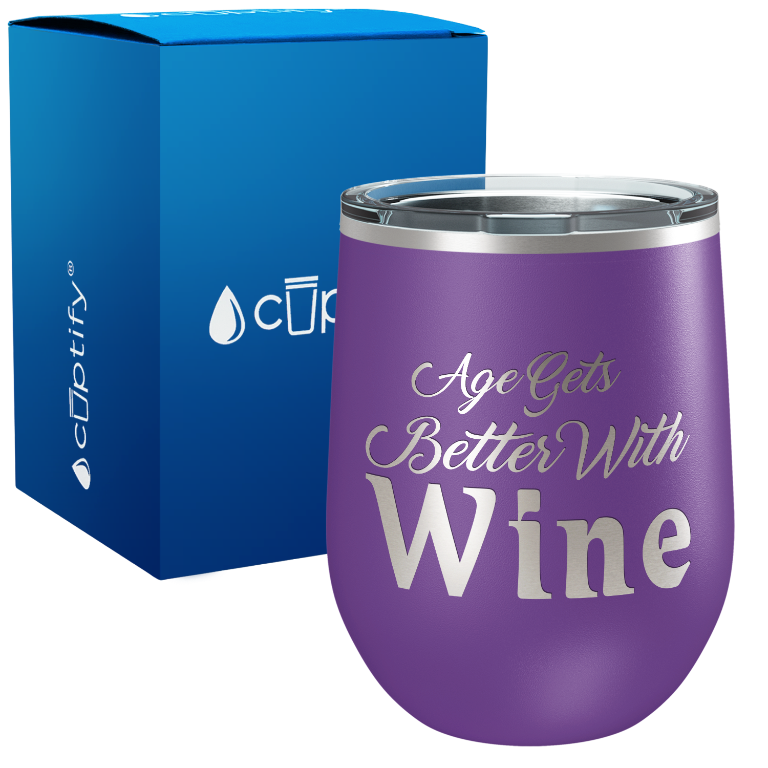 Age Gets Better with Wine 12oz Birthday Wine Tumbler