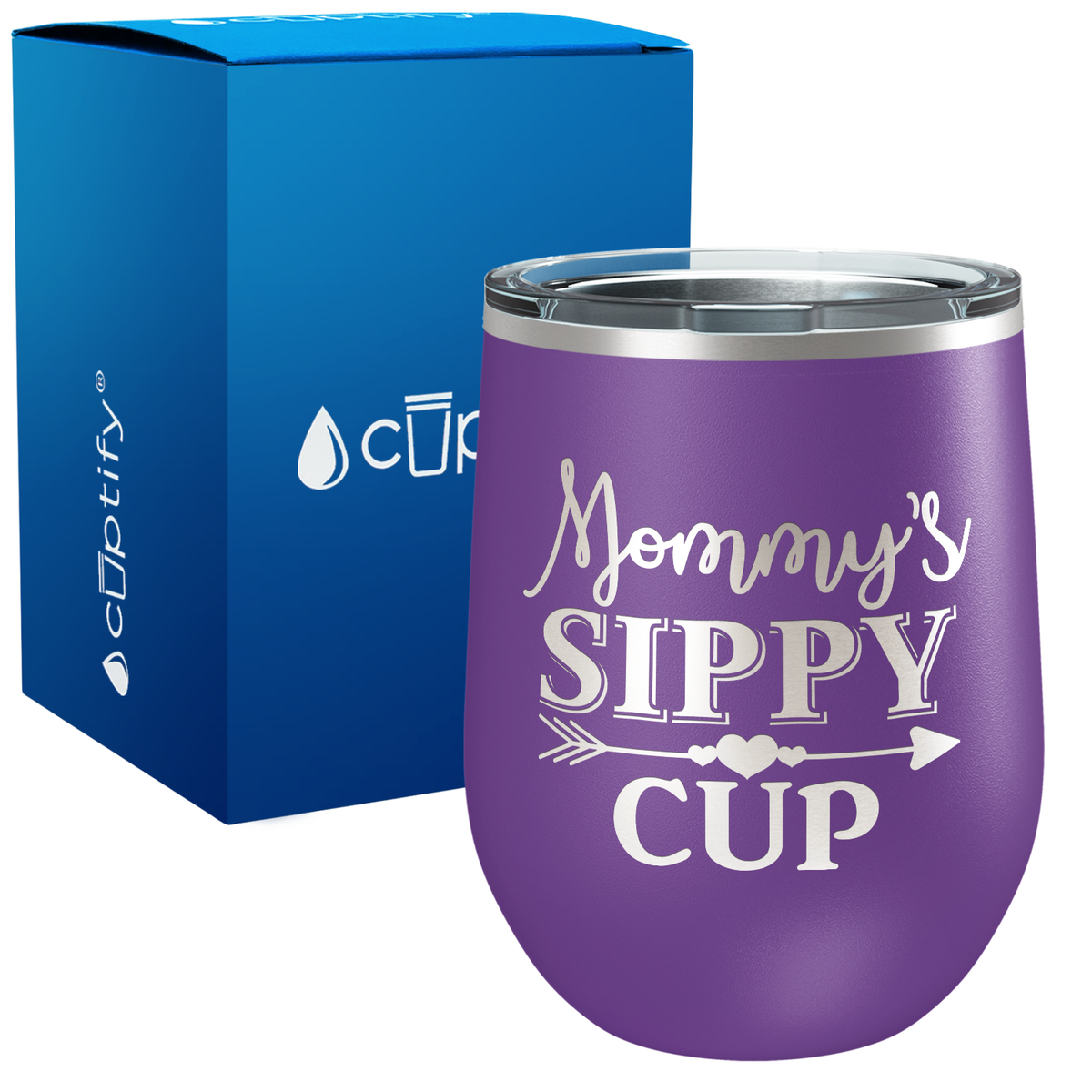 Mommy's Sippy Cup  Arrow 12oz Mom Wine Tumbler