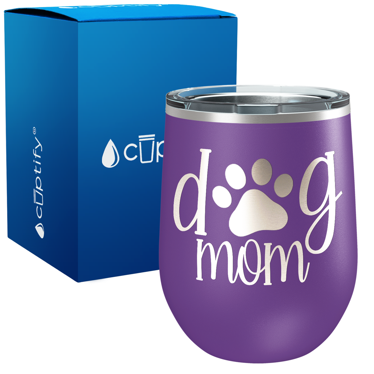 Dog Mom Paw 12oz Dog Wine Tumbler