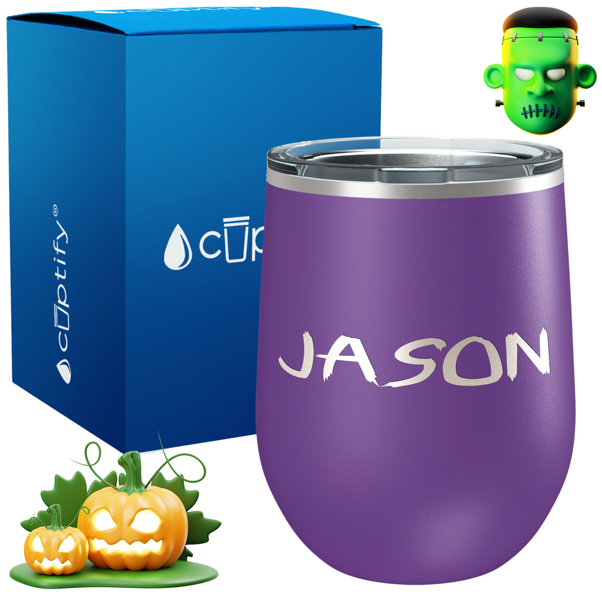 Personalized Scary Style 12oz Halloween Wine Tumbler