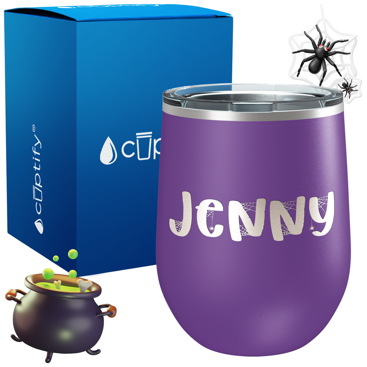 Personalized Spooky Style 12oz Halloween Wine Tumbler