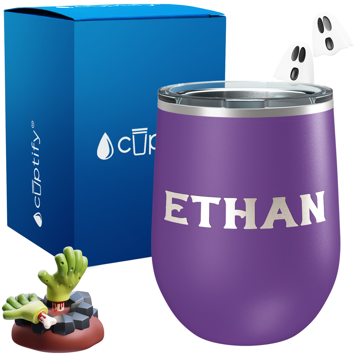 Personalized Grim Style 12oz Halloween Wine Tumbler