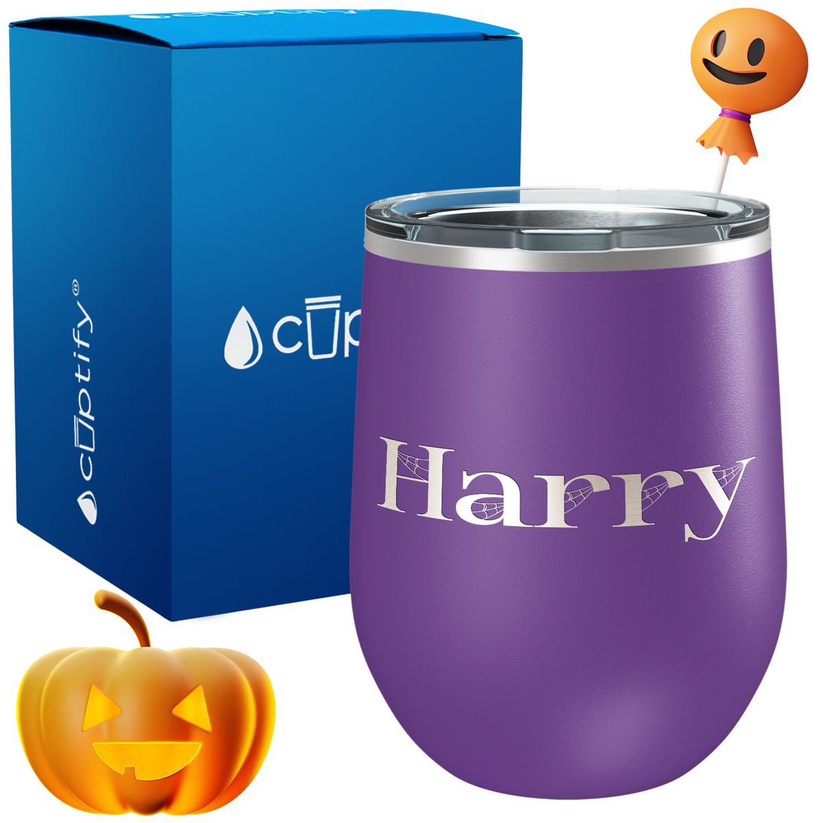 Personalized Wicked Style 12oz Halloween Wine Tumbler