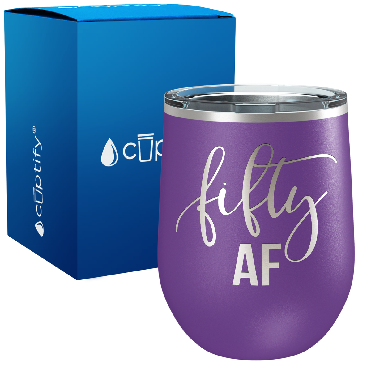Fifty AF 12oz Birthday Wine Tumbler
