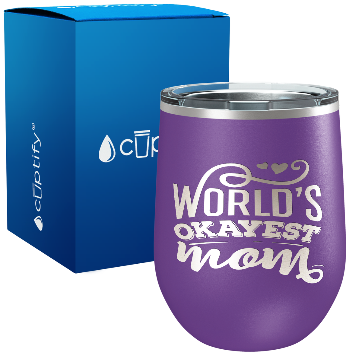 World's Okayest mom 12oz Mom Wine Tumbler
