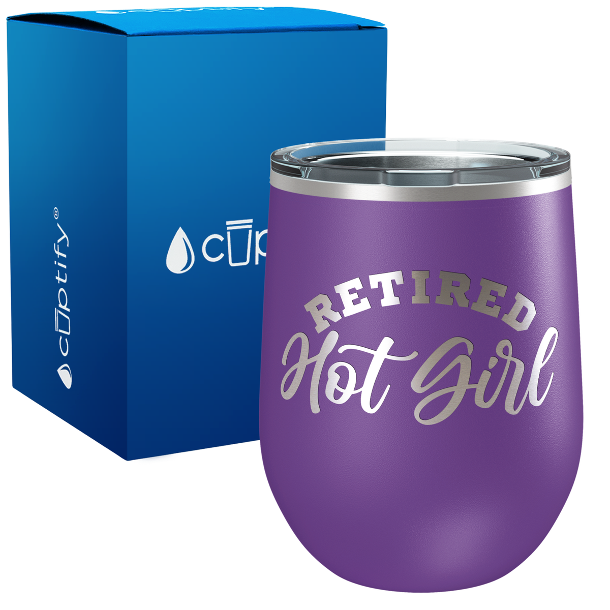 Retired Hot Girl 12oz Retirement Wine Tumbler