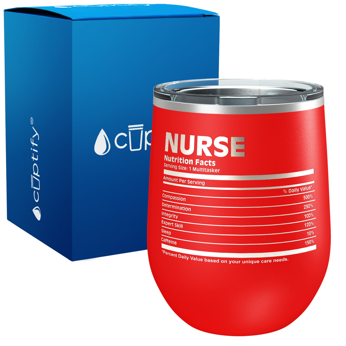 Nurse Nutritional Facts 12oz Nurse Wine Tumbler