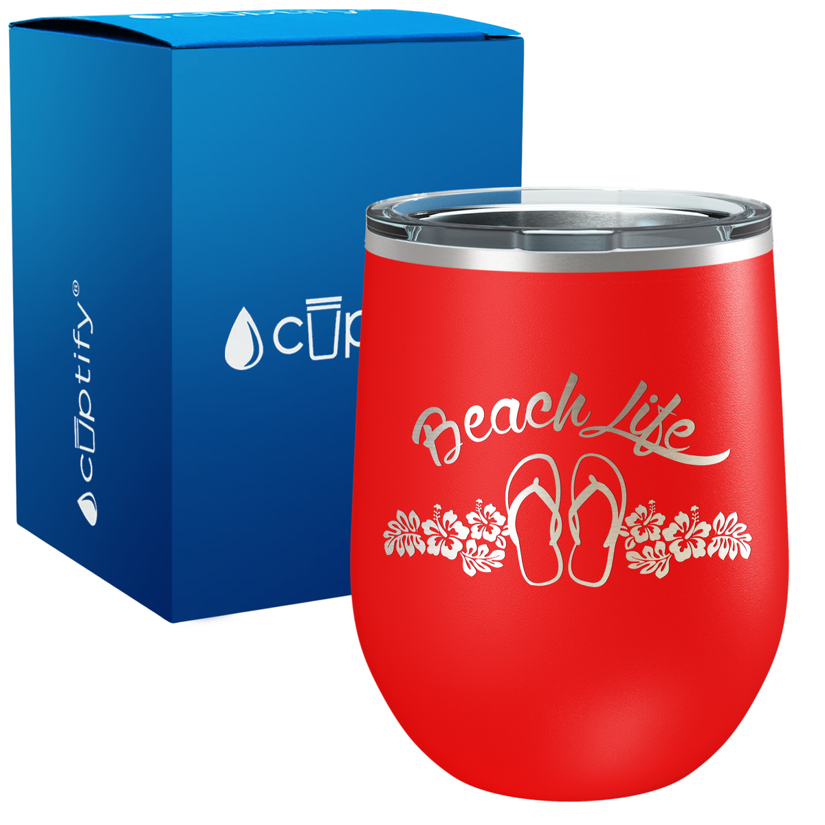 Beach Life Flowers and Sandals 12oz Beach Wine Tumbler