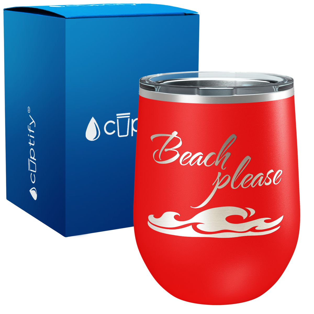 Beach Please 12oz Beach Wine Tumbler