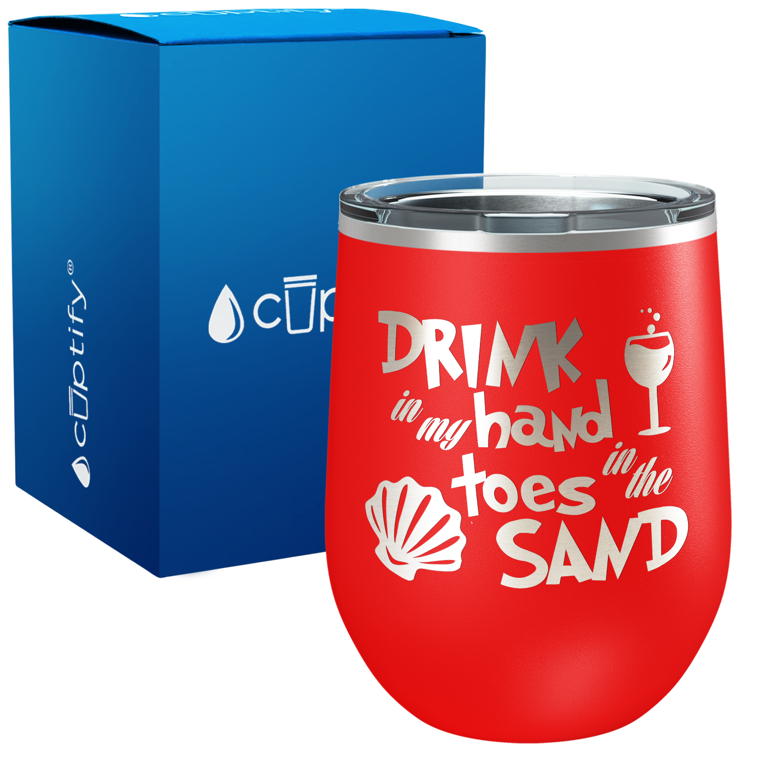 Drink in my Hand Toes in the Sand 12oz Beach Wine Tumbler