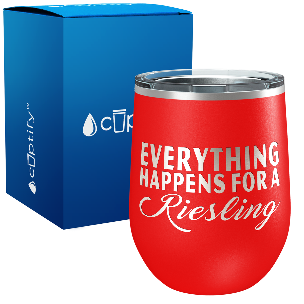Everything Happens for a Riesling 12oz Funny Wine Tumbler