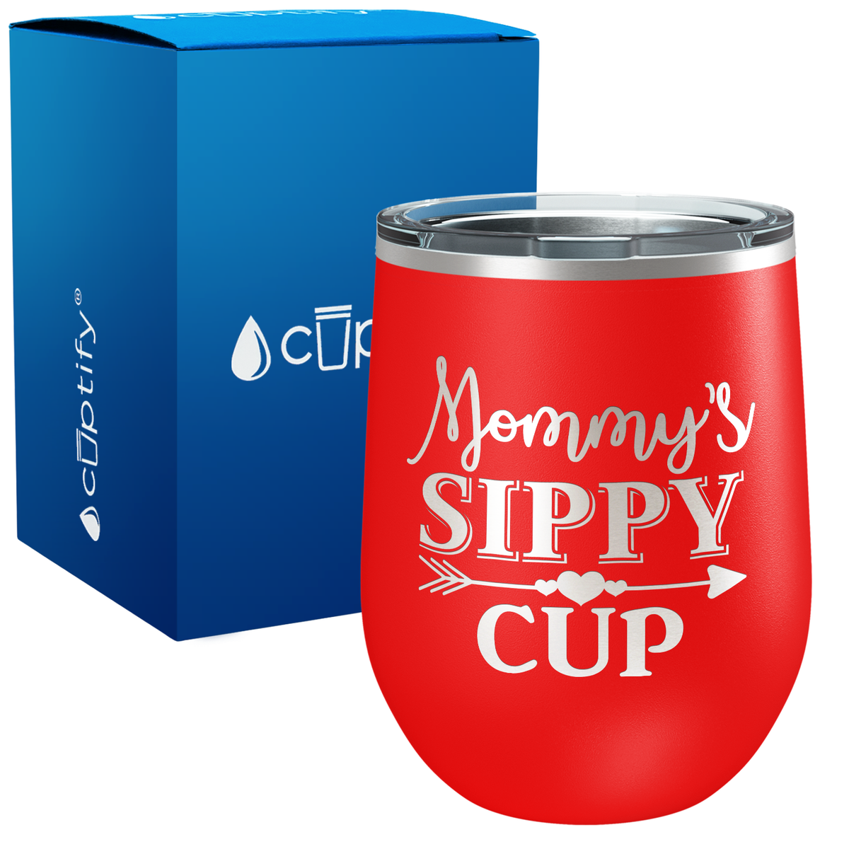 Mommy's Sippy Cup  Arrow 12oz Mom Wine Tumbler