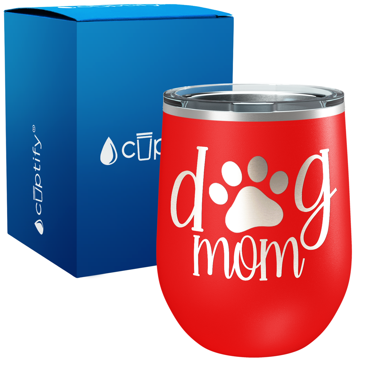 Dog Mom Paw 12oz Dog Wine Tumbler
