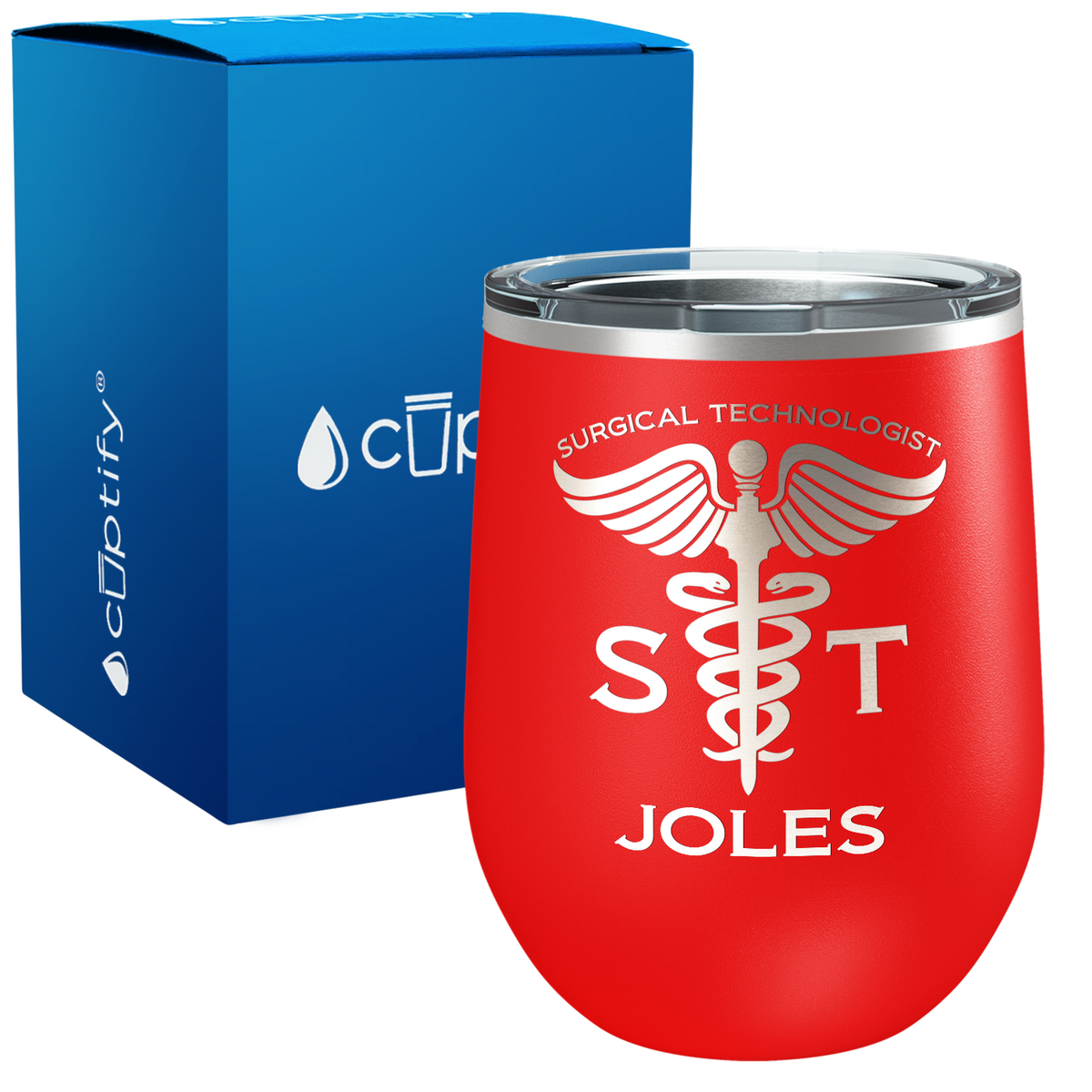 Personalized ST Surgical Technologist 12oz Medical Wine Tumbler