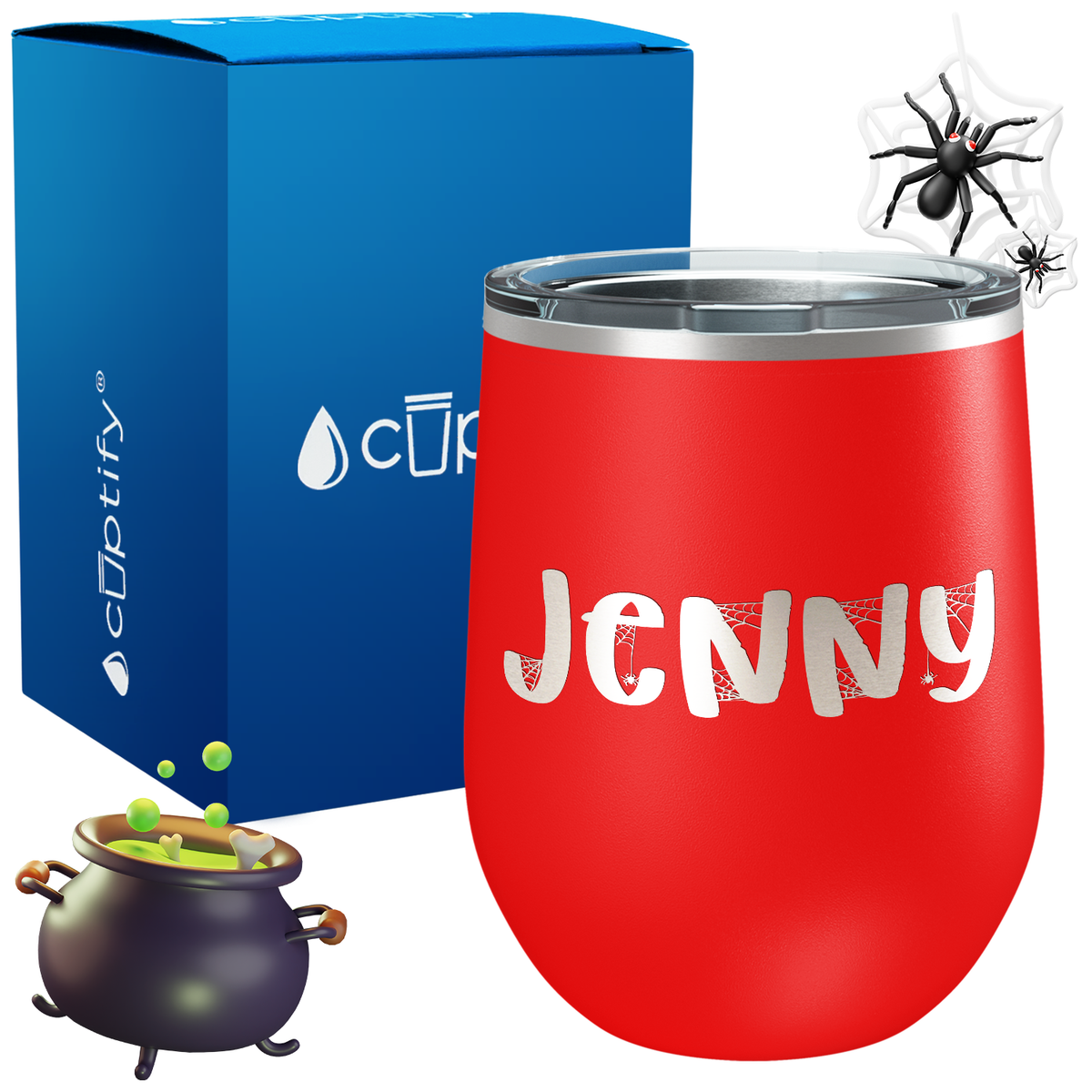 Personalized Spooky Style 12oz Halloween Wine Tumbler