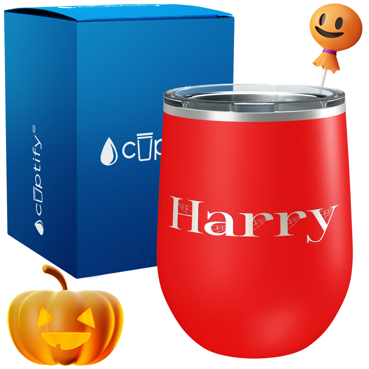 Personalized Wicked Style 12oz Halloween Wine Tumbler
