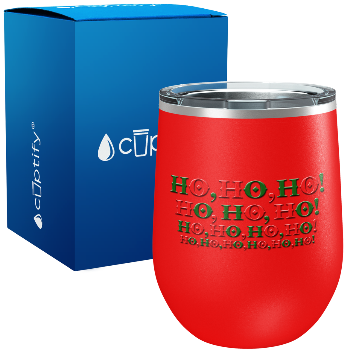 Ho, Ho, Ho, Ho on 12oz Christmas Wine Tumbler