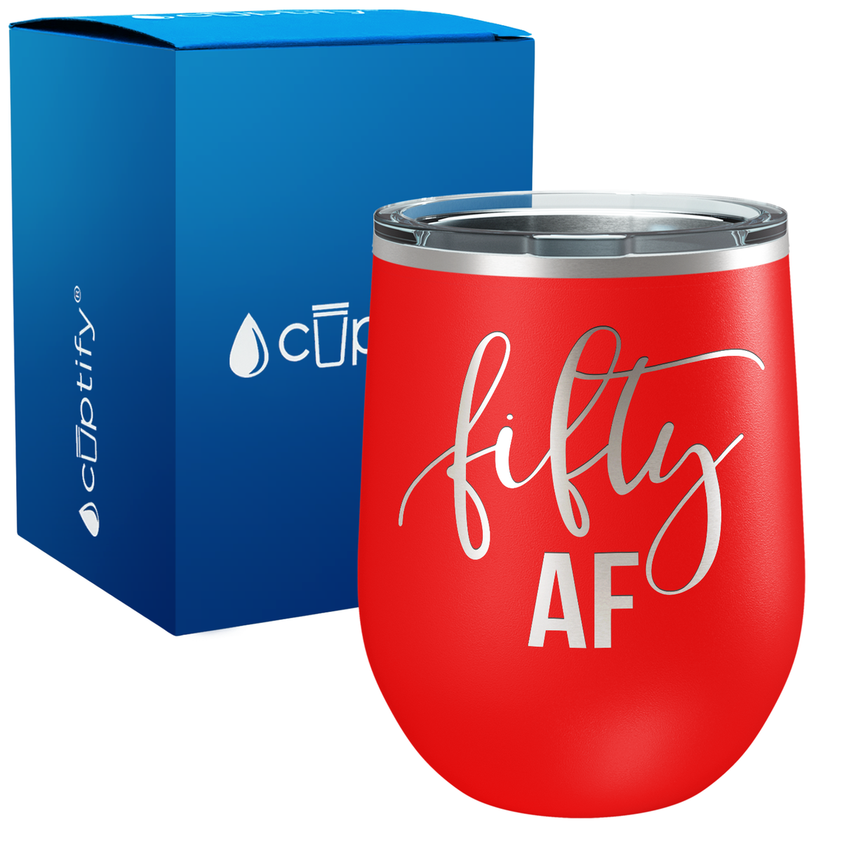 Fifty AF 12oz Birthday Wine Tumbler