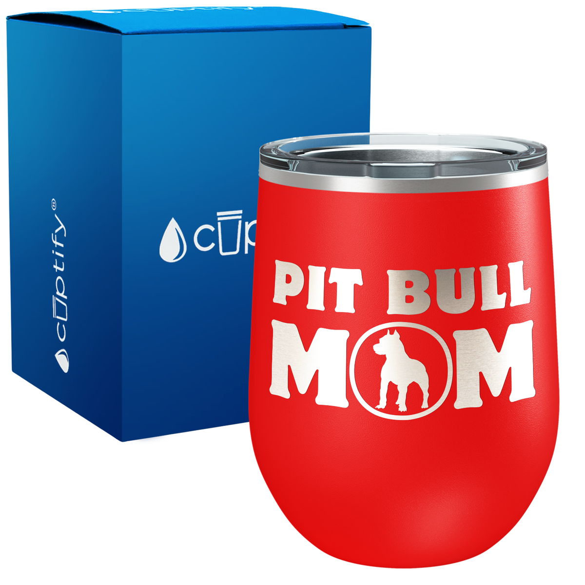 Pit Bull Mom 12oz Dog Wine Tumbler