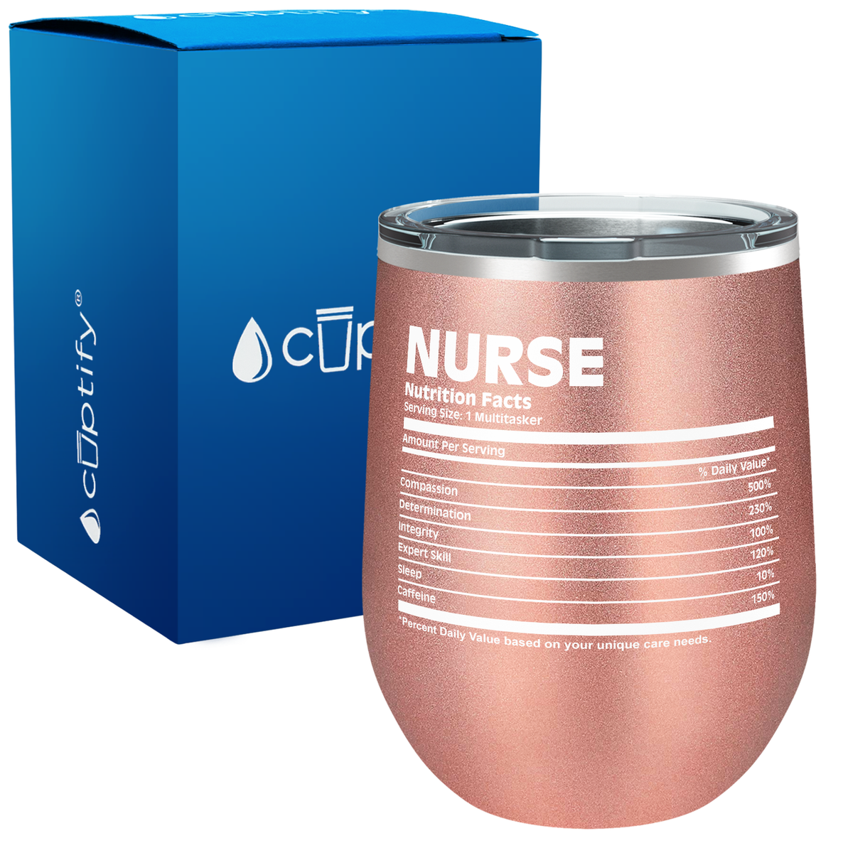Nurse Nutritional Facts 12oz Nurse Wine Tumbler