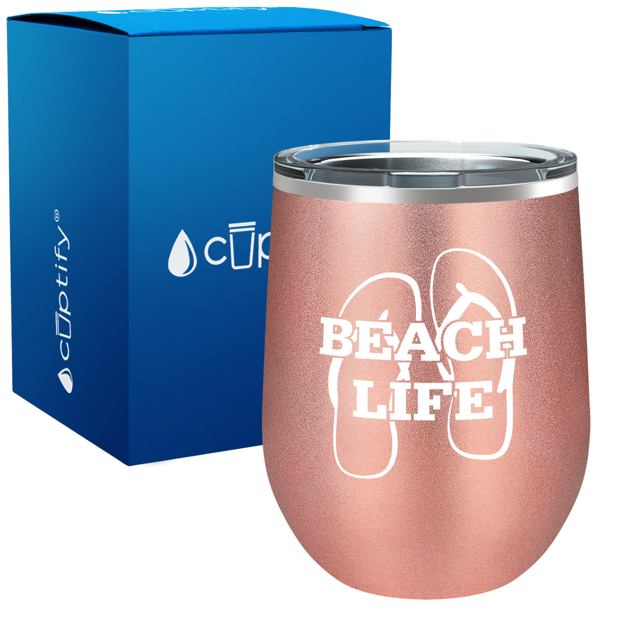 The Beach Life Sandals 12oz Beach Wine Tumbler