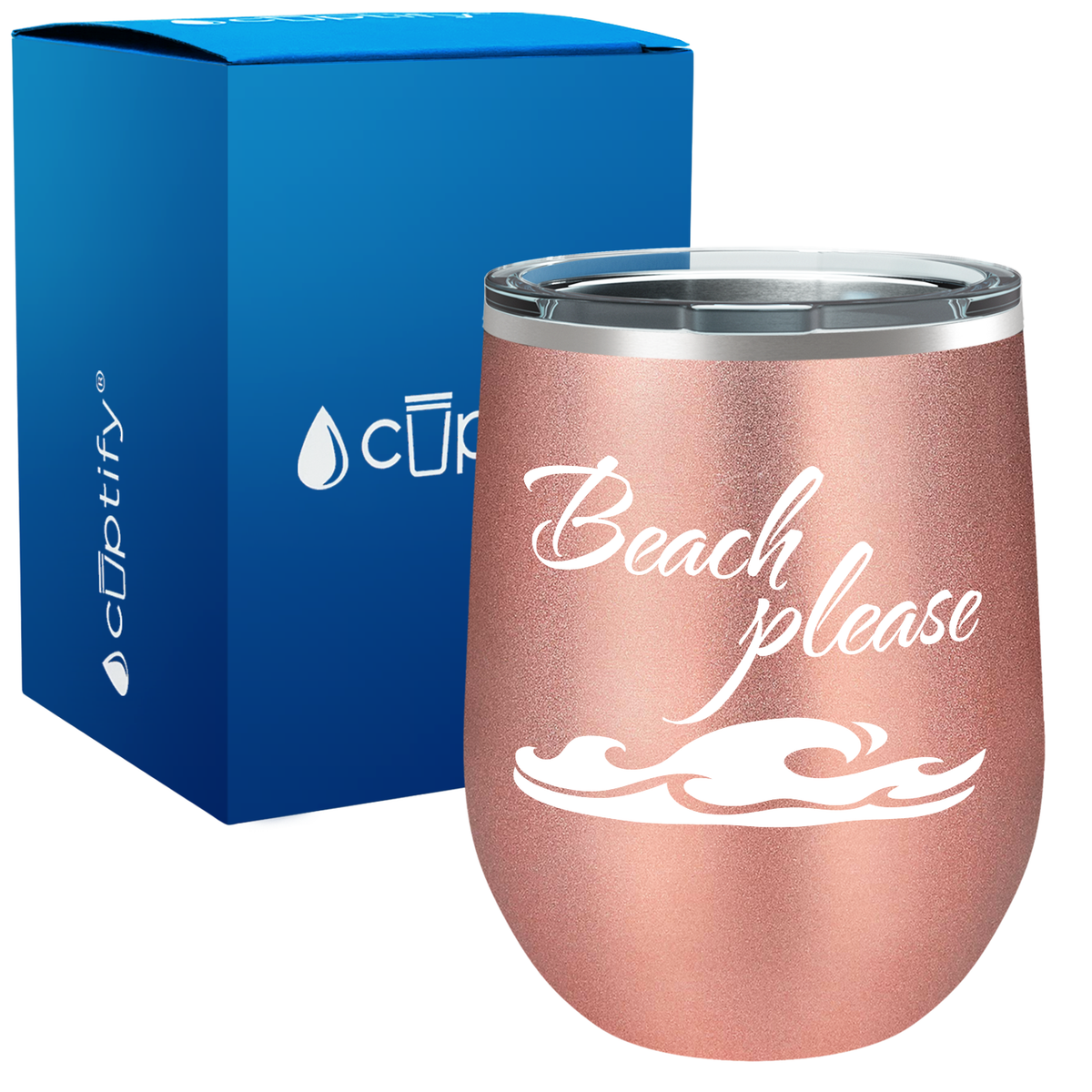 Beach Please 12oz Beach Wine Tumbler