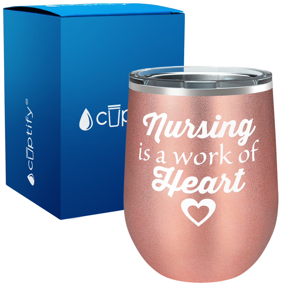 Nursing is a Work of Heart 12oz Nurse Wine Tumbler