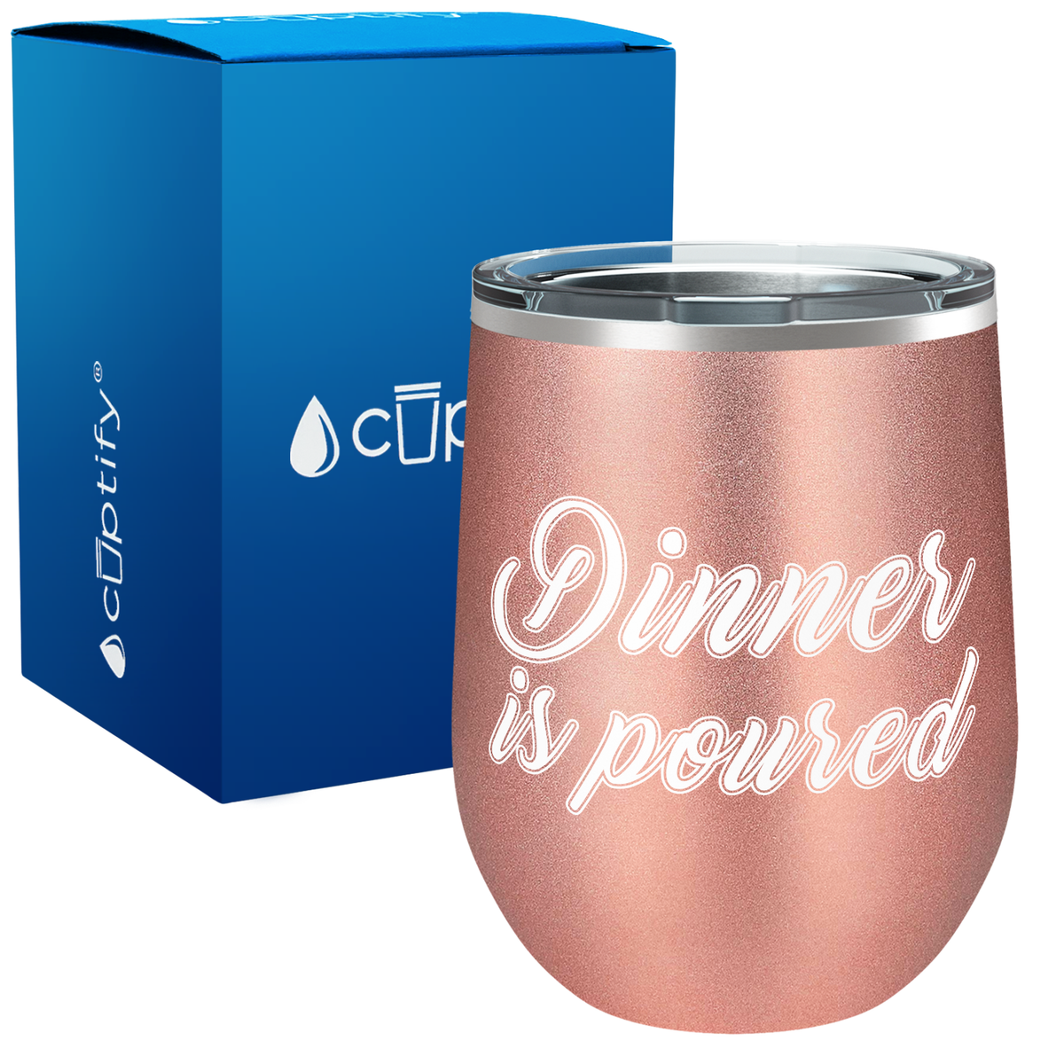 Dinner is Poured 12oz Funny Wine Tumbler