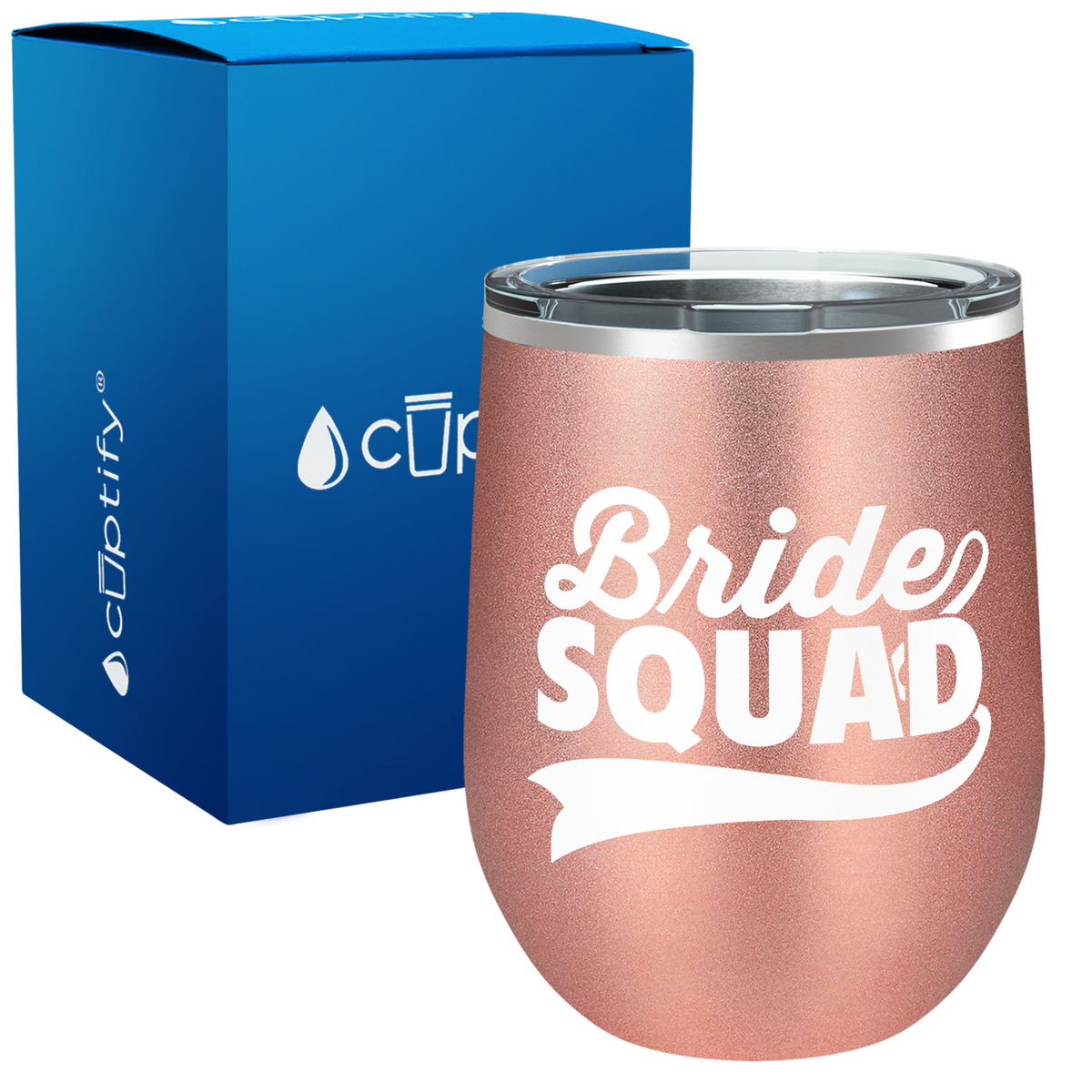 Bride Squad Swoosh 12oz Bridal Shower Wine Tumbler