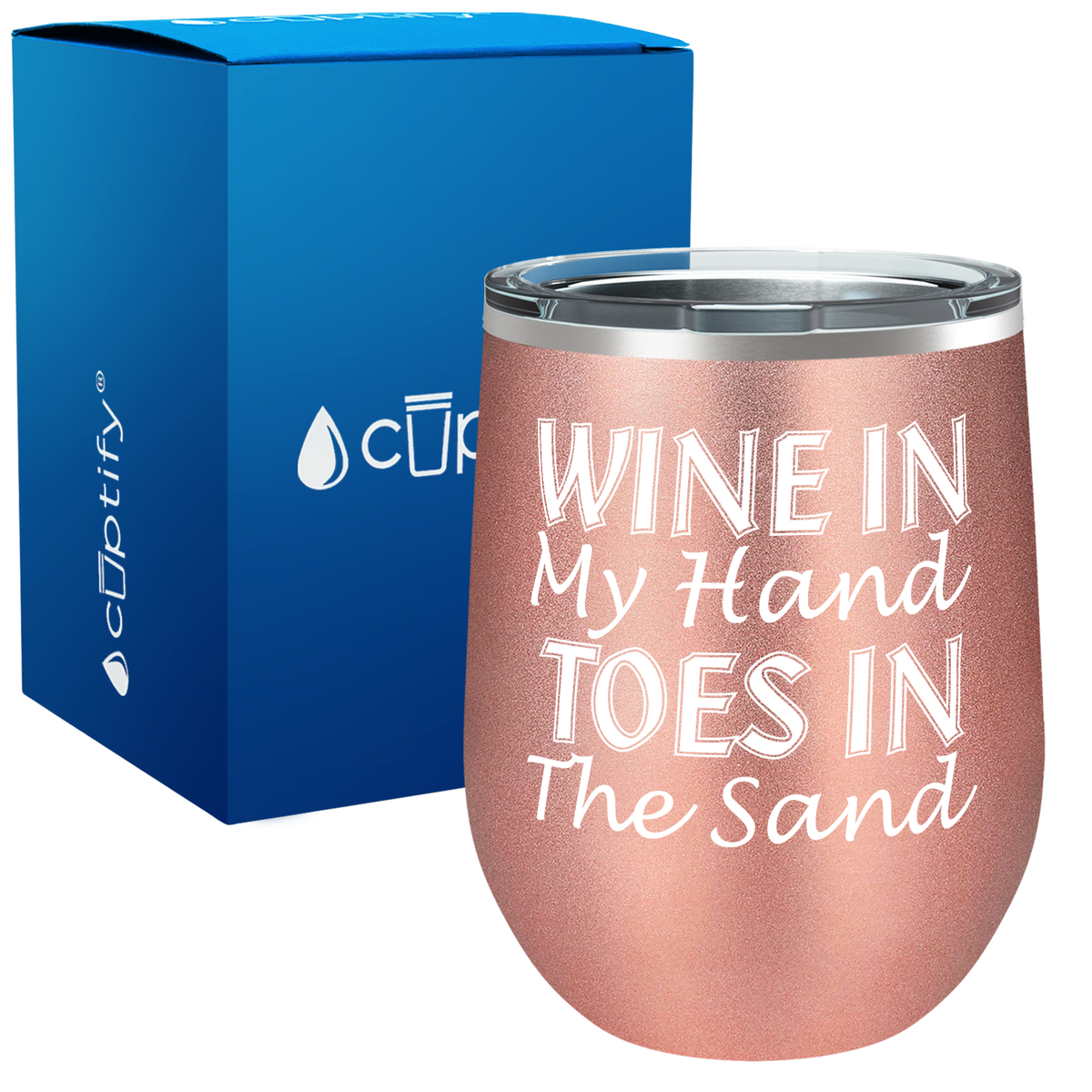 Wine in my Hand Toes in the Sand 12oz Stemless Wine Tumbler