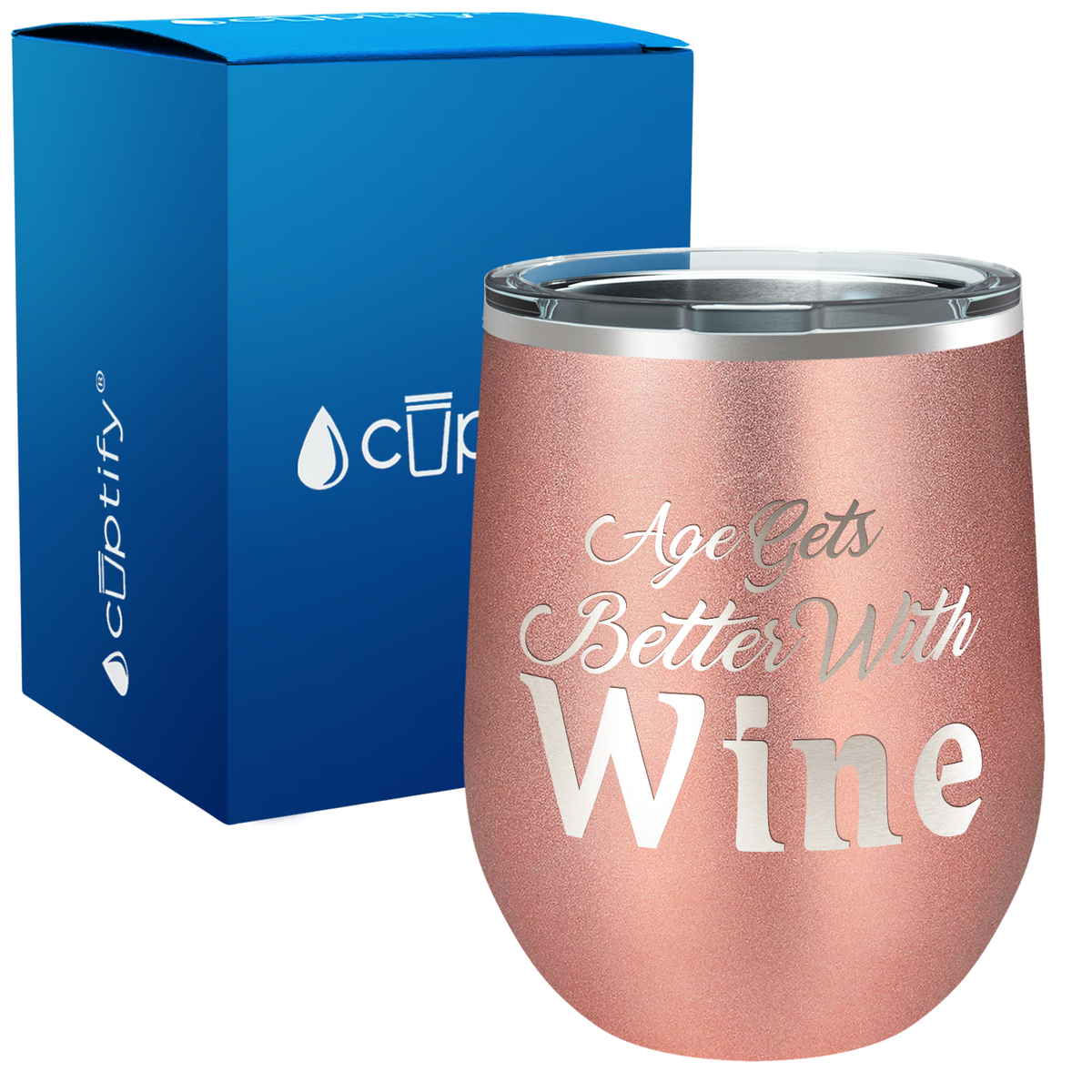 Age Gets Better with Wine 12oz Birthday Wine Tumbler